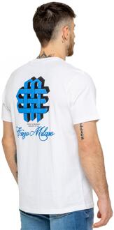 Enzo Milano | T-shirt met opdruk voor heren - maat L Wit