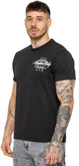 Enzo Milano | T-shirt met opdruk voor heren - maat L Zwart