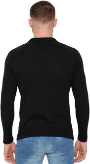 Enzo Milano | Wafel trui voor heren - maat 2XL Zwart