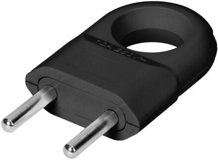 Enzo Orno Stekker euro met trekoog zwart - 6140236