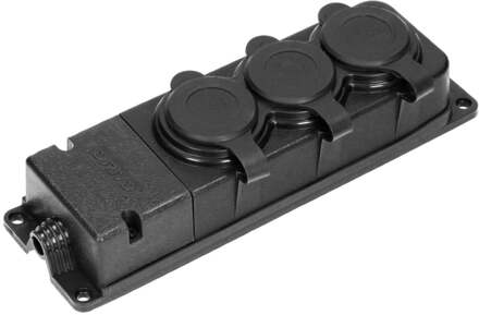 Enzo Orno SWD Tafelcontactdoos PROF zwart IP44 3V met klep - 6871955