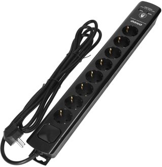 Enzo Overspanningbeveiliger | 8-voudig | 3m | 2x USB zwart - 3873780