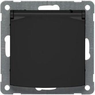 Enzo PEHA Badora MAT ZWART stopcontact RA met klapdeksel - 4603510