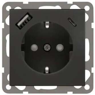 Enzo PEHA Badora MAT ZWART stopcontact RA + USB +USB-C - 4603502