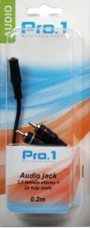 Enzo Pro-1 Audio 3,5 contra stereo ->2 tulp male 20cm