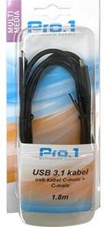 Enzo Pro-1 USB-c 3.1 type C > type C aansluitkabel 1.80 mtr - 9280400