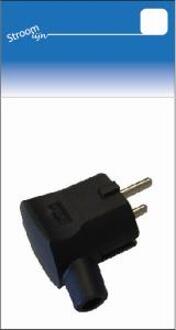 Enzo Randaarde stekker haaks zwart met tule MK - 6640690