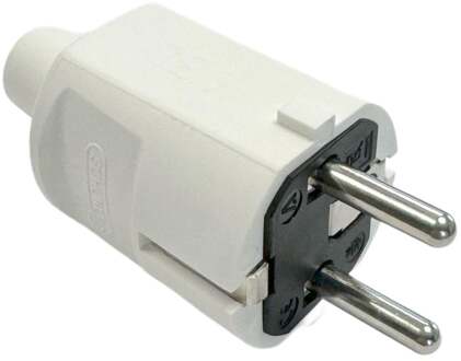 Enzo randaarde stekker | met tule | wit - 6141204