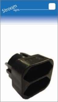 Enzo Randaarde stekkeradapter 2 x euro zwart - 6675890