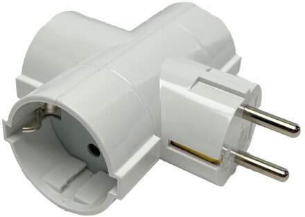 Enzo Randaarde stekkeradapter 3-voudig T-model wit - 6175914