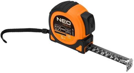 Enzo rolmaat | Meetband rubber zwart 5 meter | 25 mm - 6453142