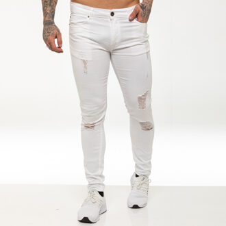 Enzo | Skinny gescheurde jeans voor heren Wit