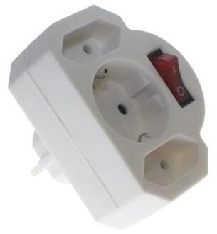 Enzo Stekeradapter 2xeuro/1x RA plus schakelaar