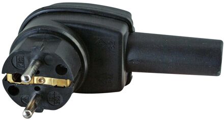 Enzo Stekker Met Randaarde Rubber Haaks Zwart