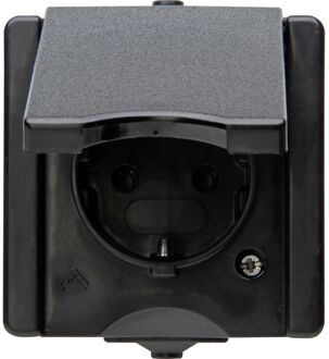 Enzo Stopcontact Proaqa Geaard 1-voudig Ip44 Zwart