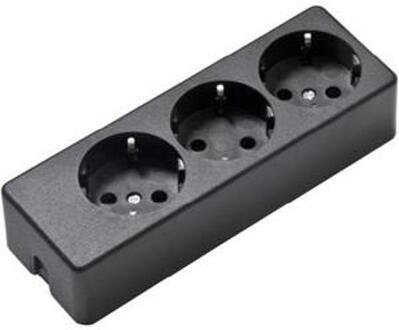 Enzo Tafelcontactdoos RA 3V langwerpig zwart - 6871822