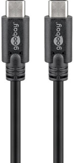 Enzo USB 3.1 (gen. 1) Aansluitkabel [1x USB-C stekker - 1x USB-C stekker] 3.0 m Zwart Stekker past op beide manieren