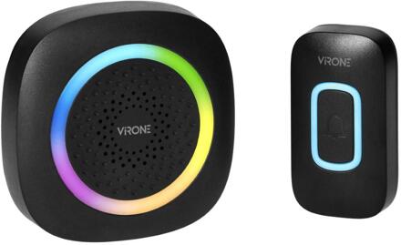 Enzo Virone Draadloze deurbel set 300m zwart +RGB - 8415500