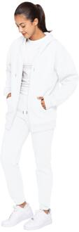 Enzo Vrouwen Oversized Zip Hoodie Tracksuit Set Gebroken wit - M