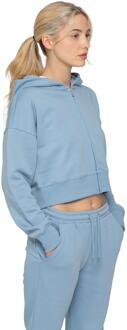 Enzo Women Crop Zip Hoodie Blauw - L