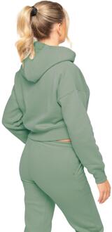 Enzo Women Crop Zip Hoodie - maat L Kaki