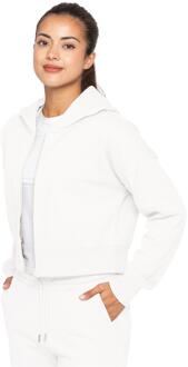 Enzo Women Crop Zip Hoodie - Off White - maat L Gebroken wit