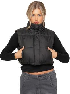 Enzo | Womens Puffer Gilet Jacket Zwart