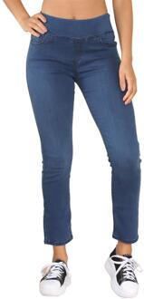 Enzo | Womens Wider Waist Jeans - Blauw