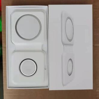 Eoenkk Magnetische Draadloze Oplader Voor Iphone 12 Magneet Duo Opladen Voor Iwatch Voor Iphone 15W Snelle Recharge Met Plug zonder logo