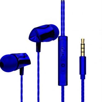 Eor X10 Universal Wired Oortelefoon In-Ear Oordopjes Bas Oordopjes Volume Verandering Voor Iphone Samsung MP3 Sport Gaming Hoofdtelefoon Blauw