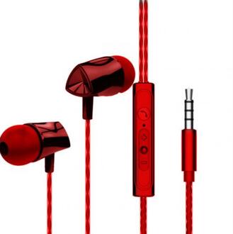 Eor X10 Universele Megas Bass Wired In-Ear 3D Stereo Surround Sound Muziek Headset Uitstekende Muzikale Gevoel Koptelefoon Met mic Rood