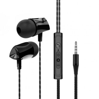 Eor X10 Universele Megas Bass Wired In-Ear 3D Stereo Surround Sound Muziek Headset Uitstekende Muzikale Gevoel Koptelefoon Met mic zwart