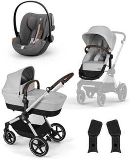 EOS Lux Lava Grey kinderwagen inclusief Cloud G baby-autostoeltje i-Size Plus Lava Grey Plus en Adapter Grijs