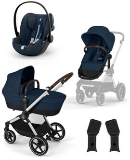 EOS Lux Ocean Blue kinderwagen inclusief Cloud G i-Size Plus baby-autostoeltje Ocean Blue en Adapter Blauw
