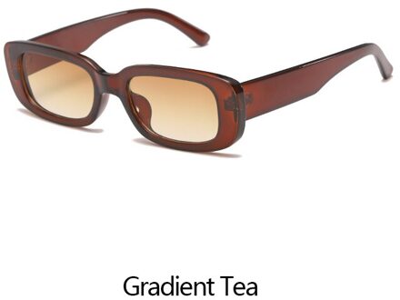 Epicool Klassieke Retro Zonnebril Vrouwen Kleine Vierkante Frame Zonnebril Dames Ocean Lens Zonnebril Oculos UV400 Gradient thee