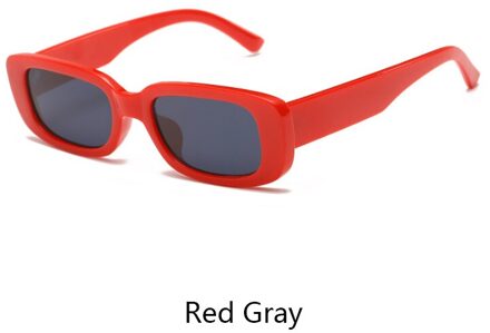 Epicool Klassieke Retro Zonnebril Vrouwen Kleine Vierkante Frame Zonnebril Dames Ocean Lens Zonnebril Oculos UV400 rood grijs