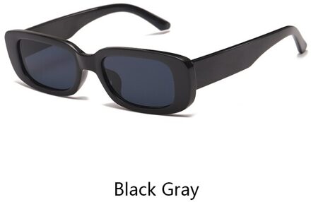 Epicool Klassieke Retro Zonnebril Vrouwen Kleine Vierkante Frame Zonnebril Dames Ocean Lens Zonnebril Oculos UV400 zwart grijs