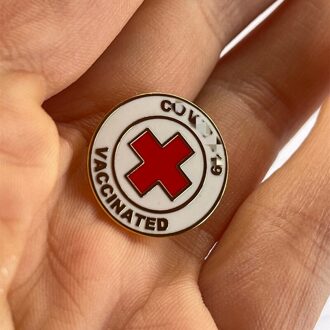 Epidemie Symbool Rode Kruis Legering Olie Kraag Pin Goud-kleur