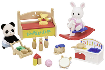 EPOCH Sylvanian Families® Minipoppen Baby's Speelkamer Baby Panda en Konijn Kleurrijk