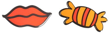 Epoxy Creatieve Magnetische Sticker Decoratieve Kinderen Leuke Koelkast Magneet Set rood lip Candy