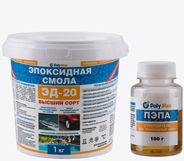 Epoxy resin ed-20 (1 kg) with pad hardener (100 gr)