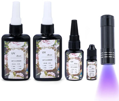 Epoxy Resin Set Fast Curing UV Glue With UV Flashlight Clear Hard Resin Hardener for epoxy Jewelry Making Supplies Craft DIY