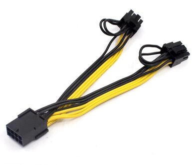 Eps Cpu 8Pin Om 2-Port Pcie 8Pin Dual Pci-E 6 + 2Pin Y Splitter Mijnwerker Gpu Grafische Kaart voeding Kabel Cord 18AWG 20Cm