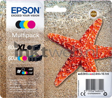Epson cartridge 603 Multipack XL 4 Pack