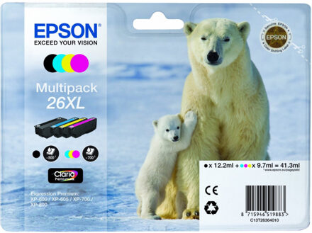 Epson cartridge voordeelpak T2636 XL BK + 3CL