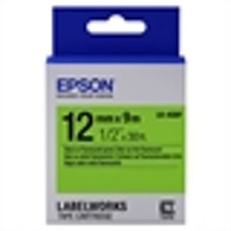 Epson Fluorescent Tape - LK-4GBF Fluor Blk/Green 12/9