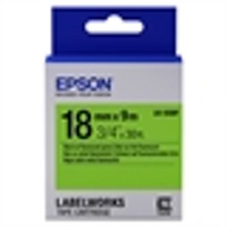 Epson Fluorescent Tape - LK-5GBF Fluor Blk/Green 18/9