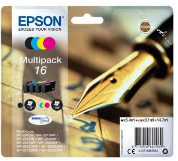 Epson Inktcartridge Epson 16 T1626 zwart + 3 kleuren