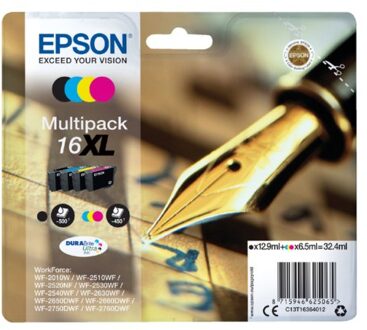 Epson Inktcartridge Epson 16XL T1636 zwart + 3 kleuren HC