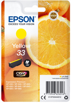 Epson Inktcartridge Epson 33 T3344 geel